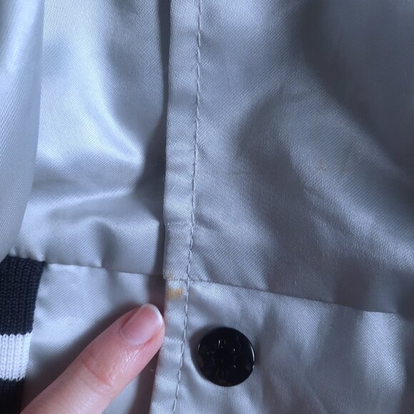 Lg King Louie Profit Embroidered Bomber Jacket- Silver, Sailboat Back 90s RetrO - Picture 6 of 11